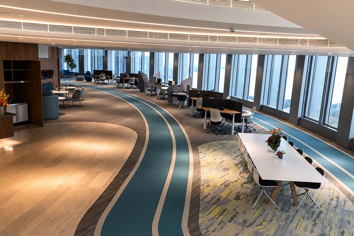 Completed Onmuse office furniture project in a modern workplace
