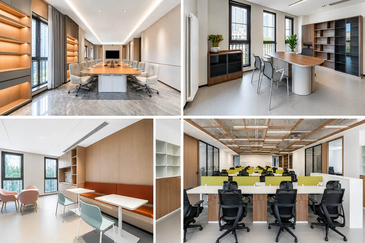 completed office furniture projects in international commercial spaces