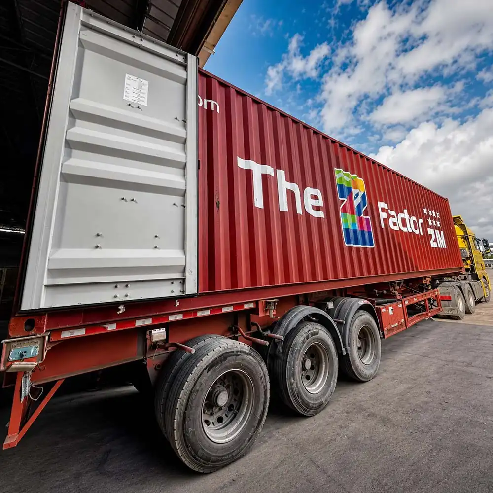 furniture shipment being loaded for overseas delivery