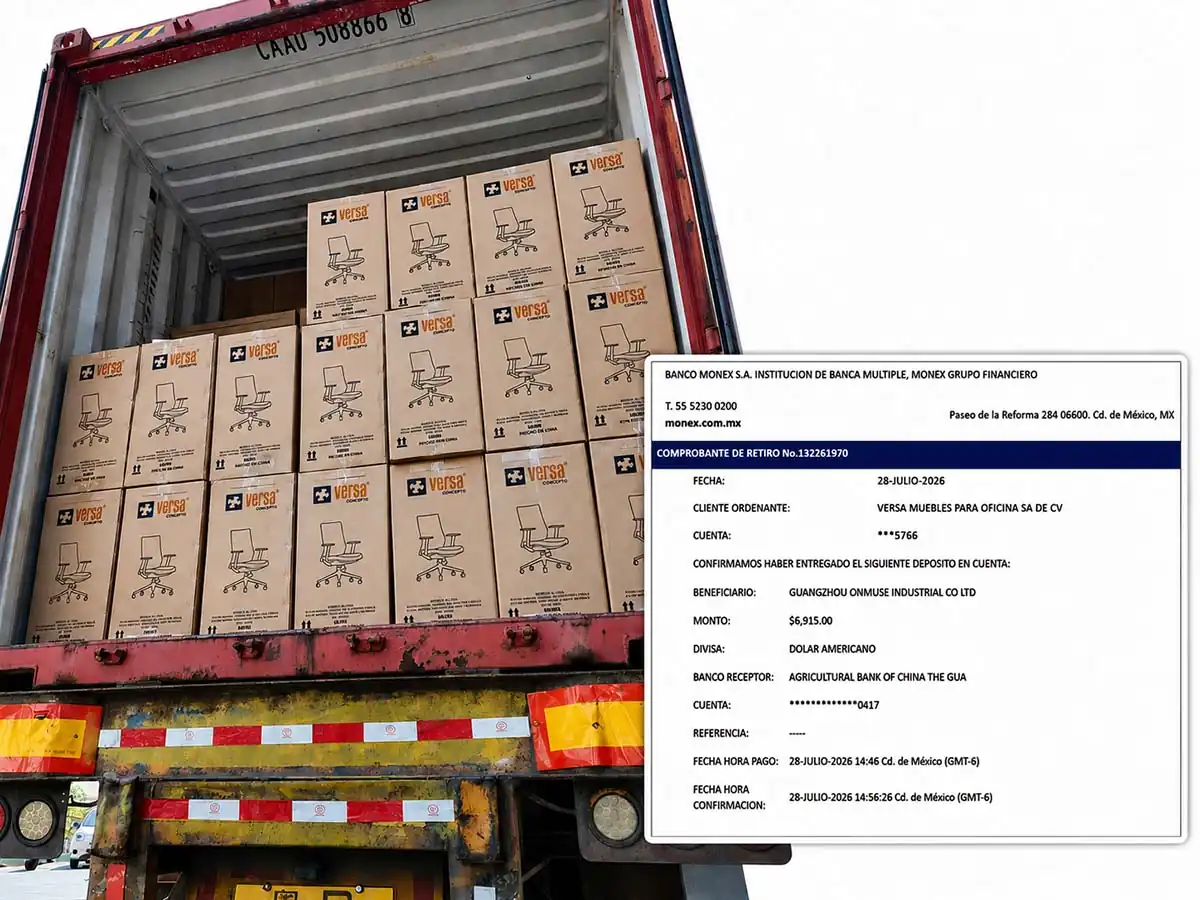 office chair shipment being loaded for delivery to mexico