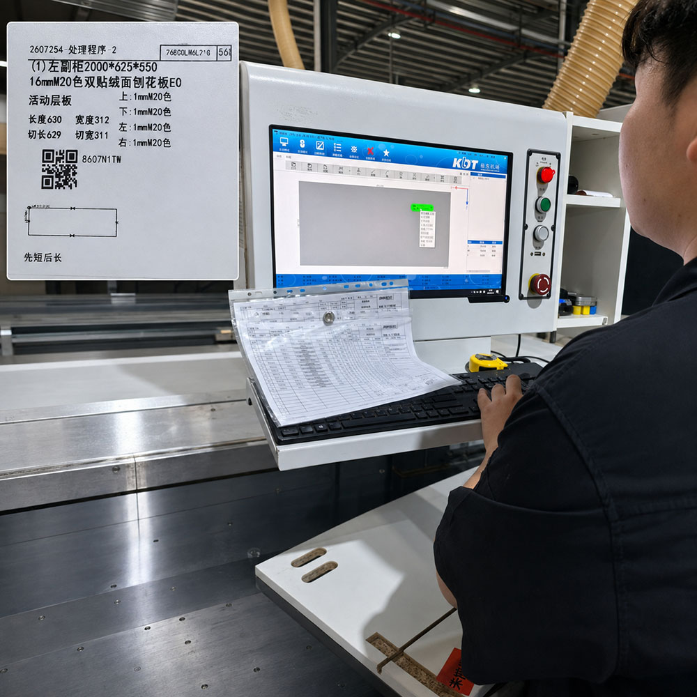 Digital production management at an Onmuse panel processing workstation
