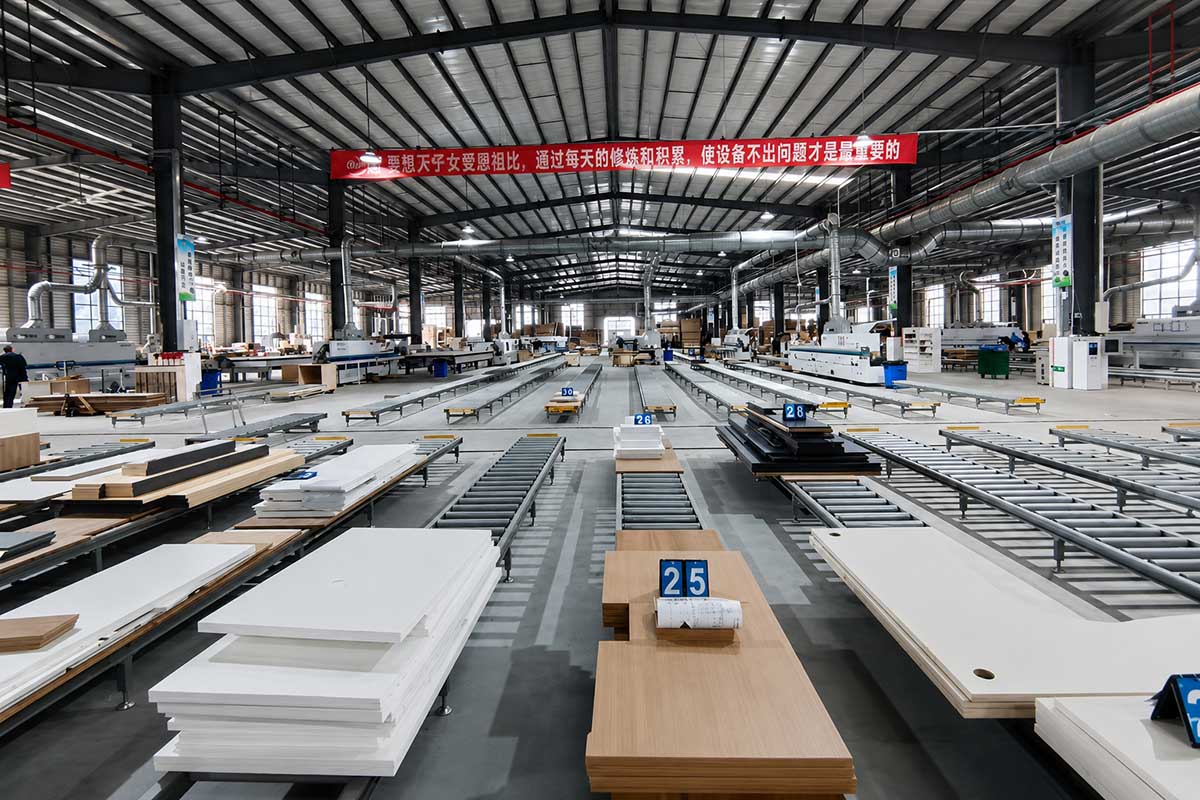 Panel production line at the Onmuse manufacturing facility