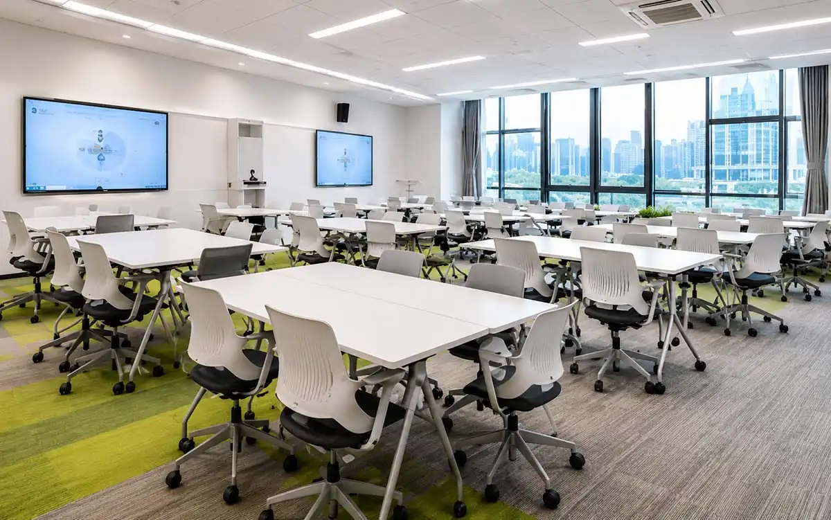 bnu hkbu zhuhai education project with flexible tables and seating