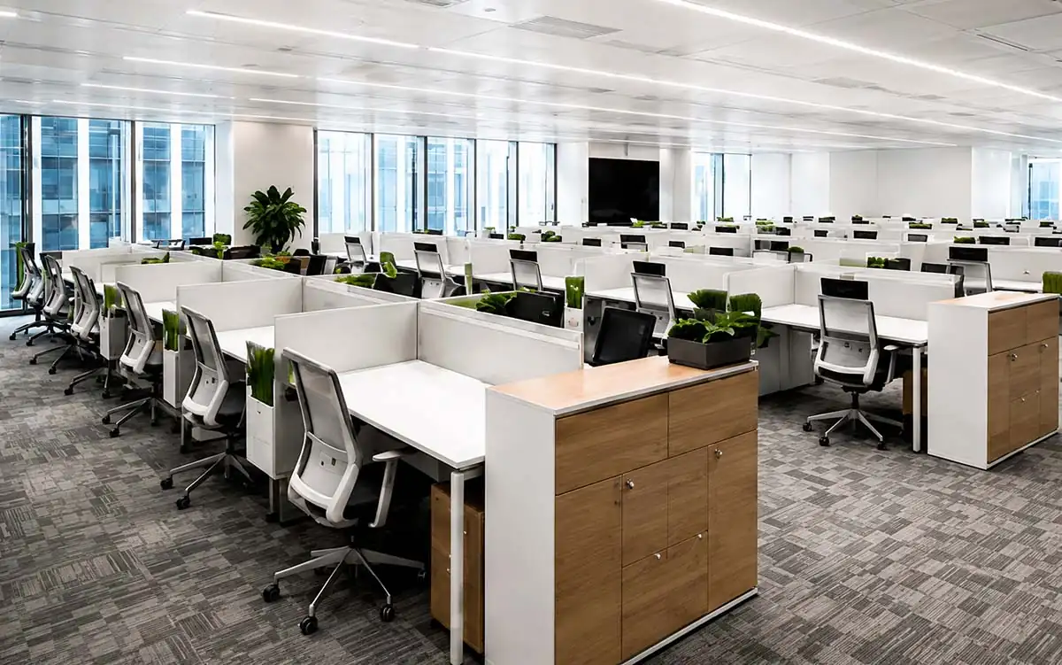 chengtong securities office project with open plan workstations
