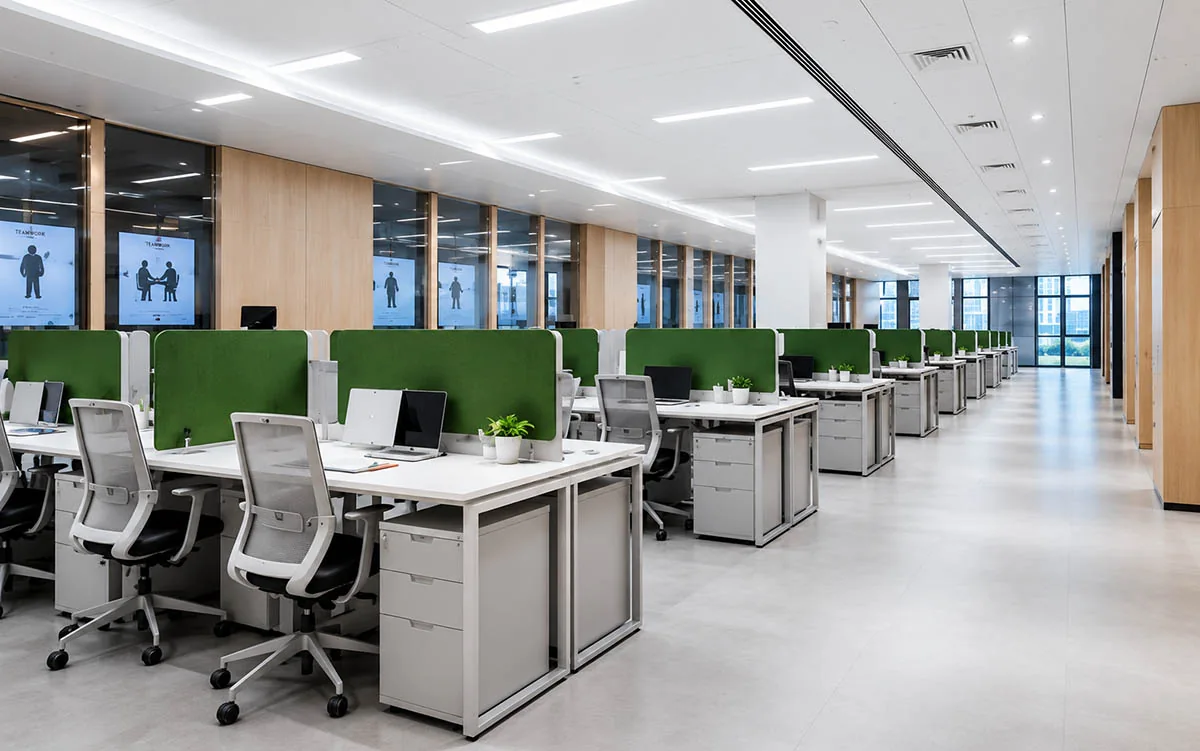 hainan ecological software park office project with open plan workstations