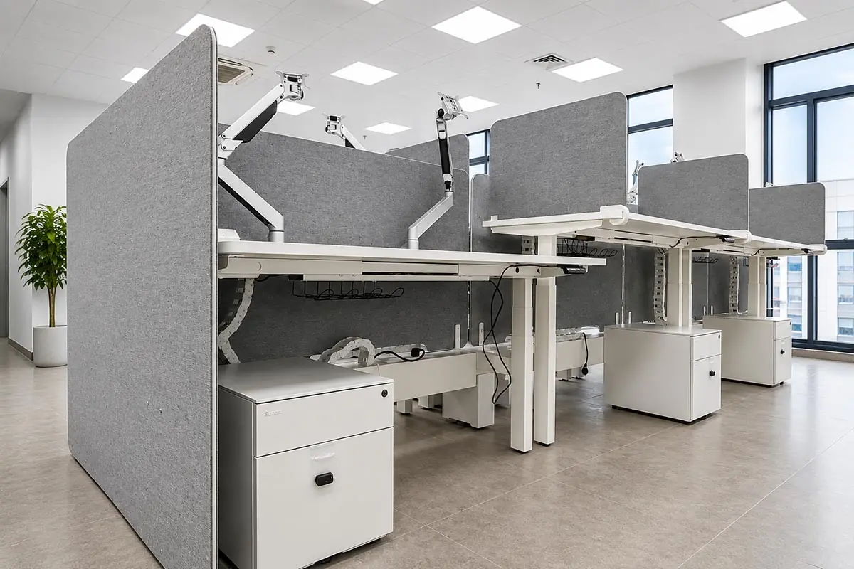 milian height adjustable workstations in a doa office renovation project