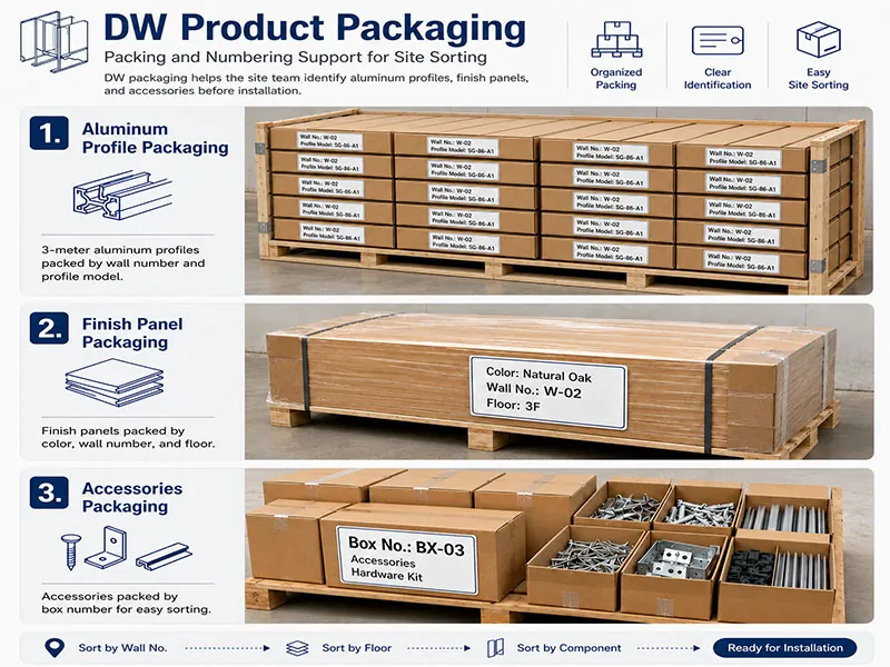 packing and numbering checklist for cladding panels wall numbers profile labels and site sorting