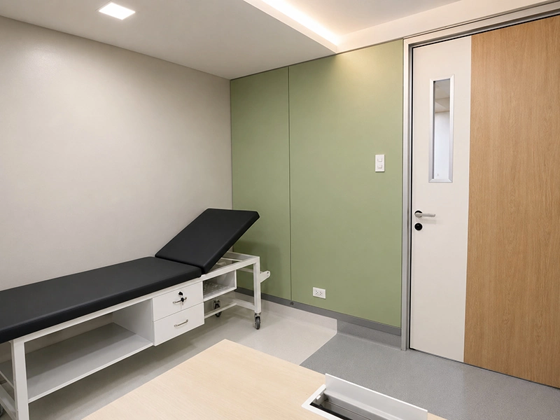 Full steel door with observation vision window for OPD renovation project