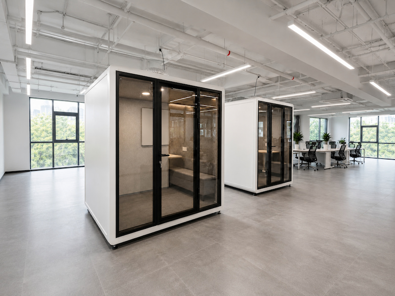 door opening direction review visual for office booth layout planning