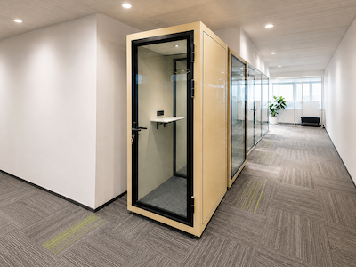 beige 1p office phone booth project example