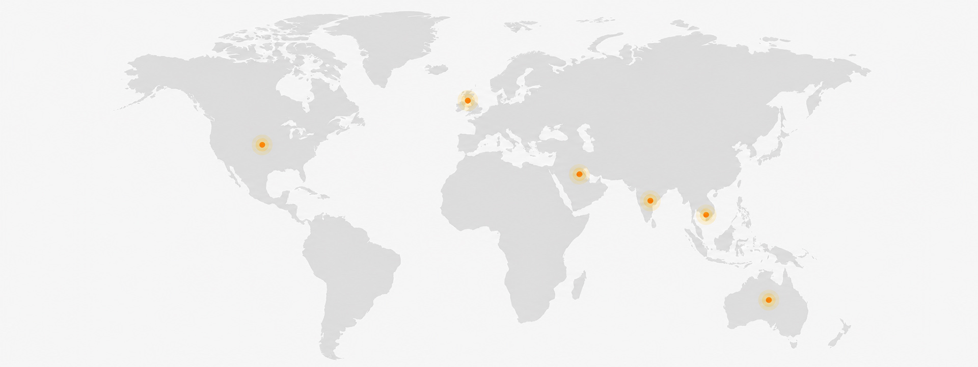 World map showing Onmuse customer markets across North America, Europe, the Middle East, India, Southeast Asia, and Australia