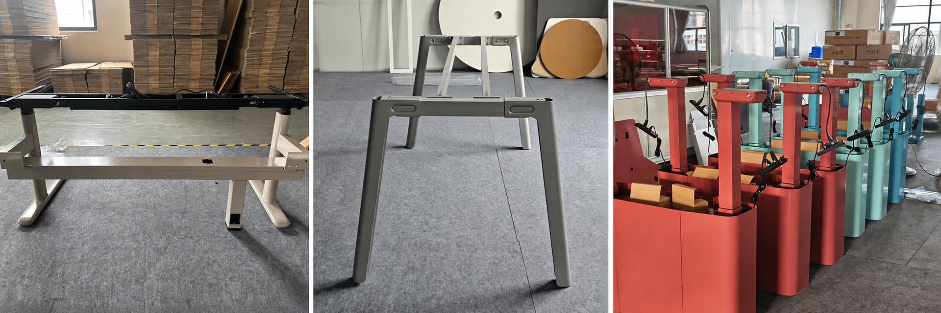 custom office desk frame sample during product development