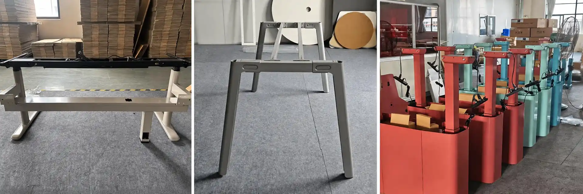 custom office desk frame sample during product development