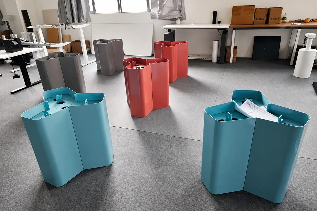 custom office furniture components in different colors and configurations