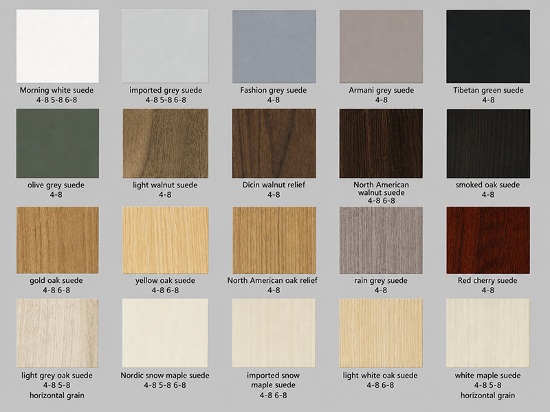 melamine finish color samples for commercial interior wall cladding