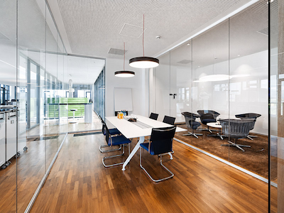 slim profile full height glass partition used as an initial sg 40 review direction