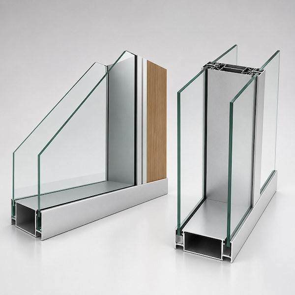 double glass full height partition section