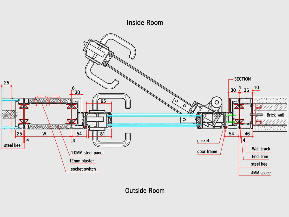 sg-100 door frame interface connection detail