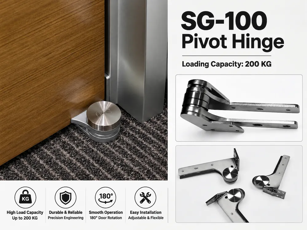 sg-100 stainless steel pivot hinge hardware example