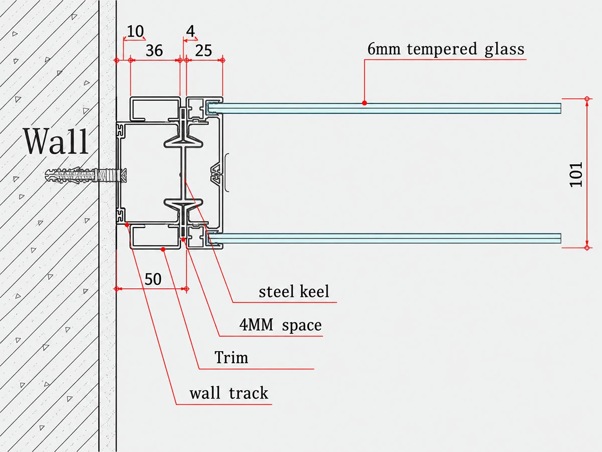 sg-100 vertical wall channels and connection profiles