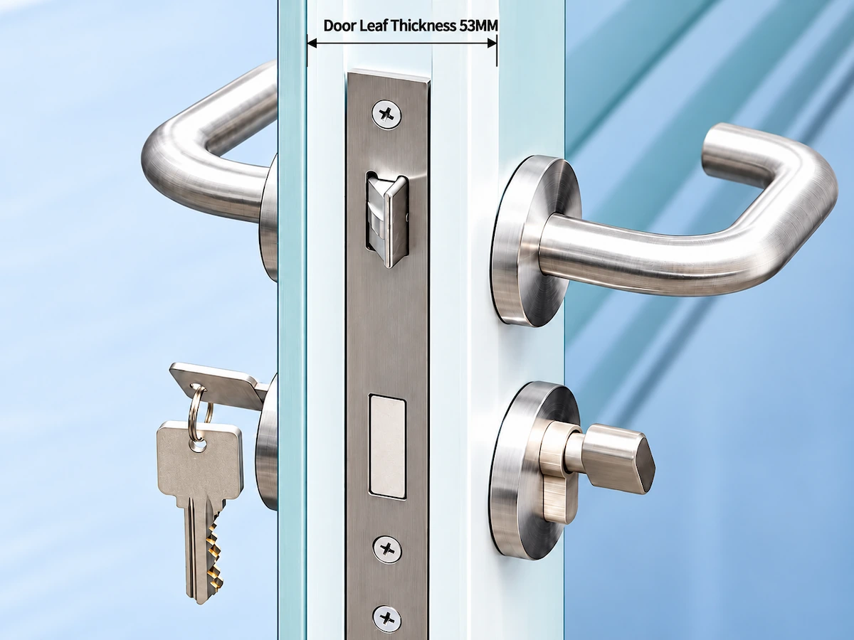 SG-40 53 mm double glass office partition door with lever handle