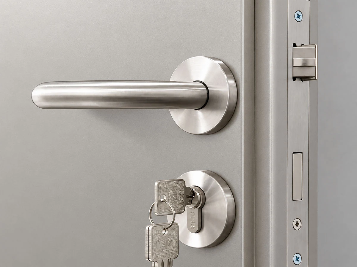 SG-40 53 mm steel office partition door with lever handle and lock