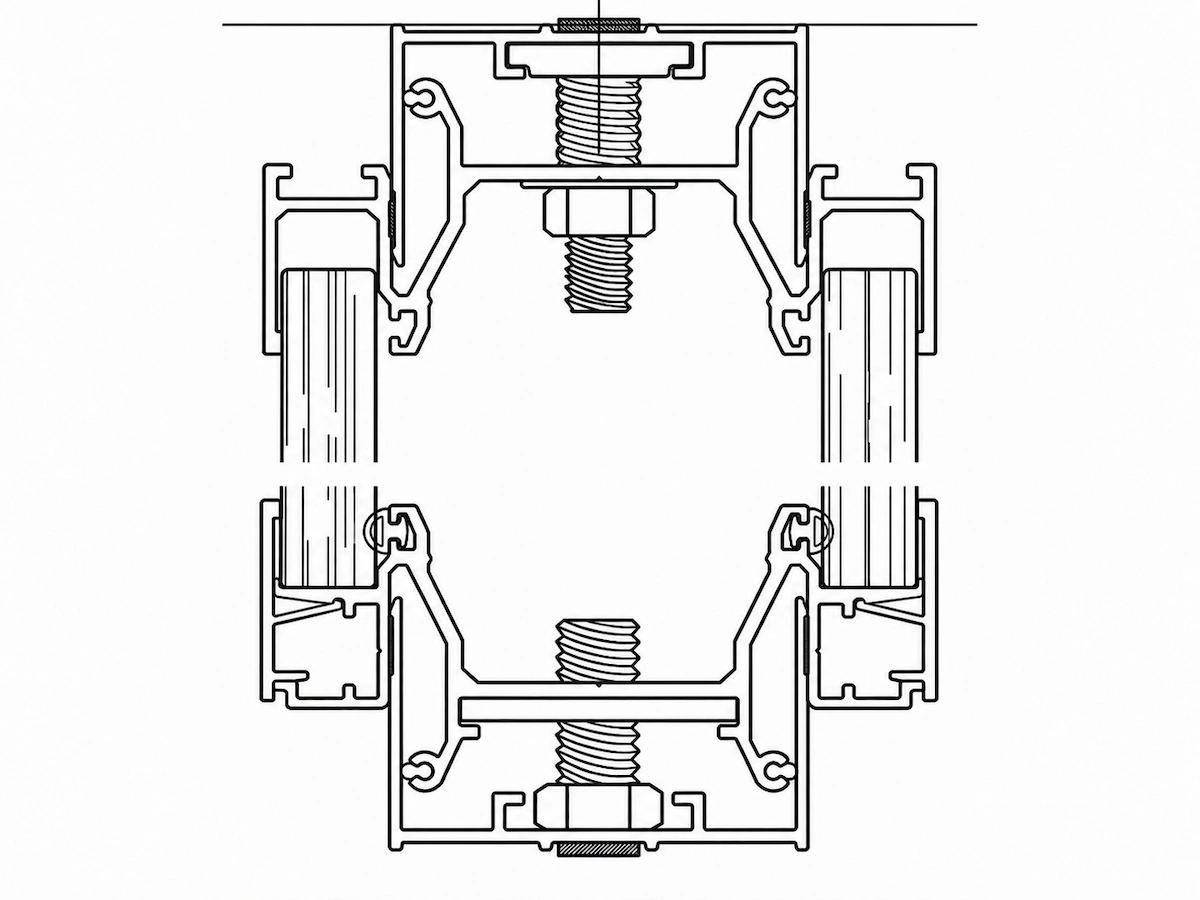 sg-86 aluminum framing and panel connection detail