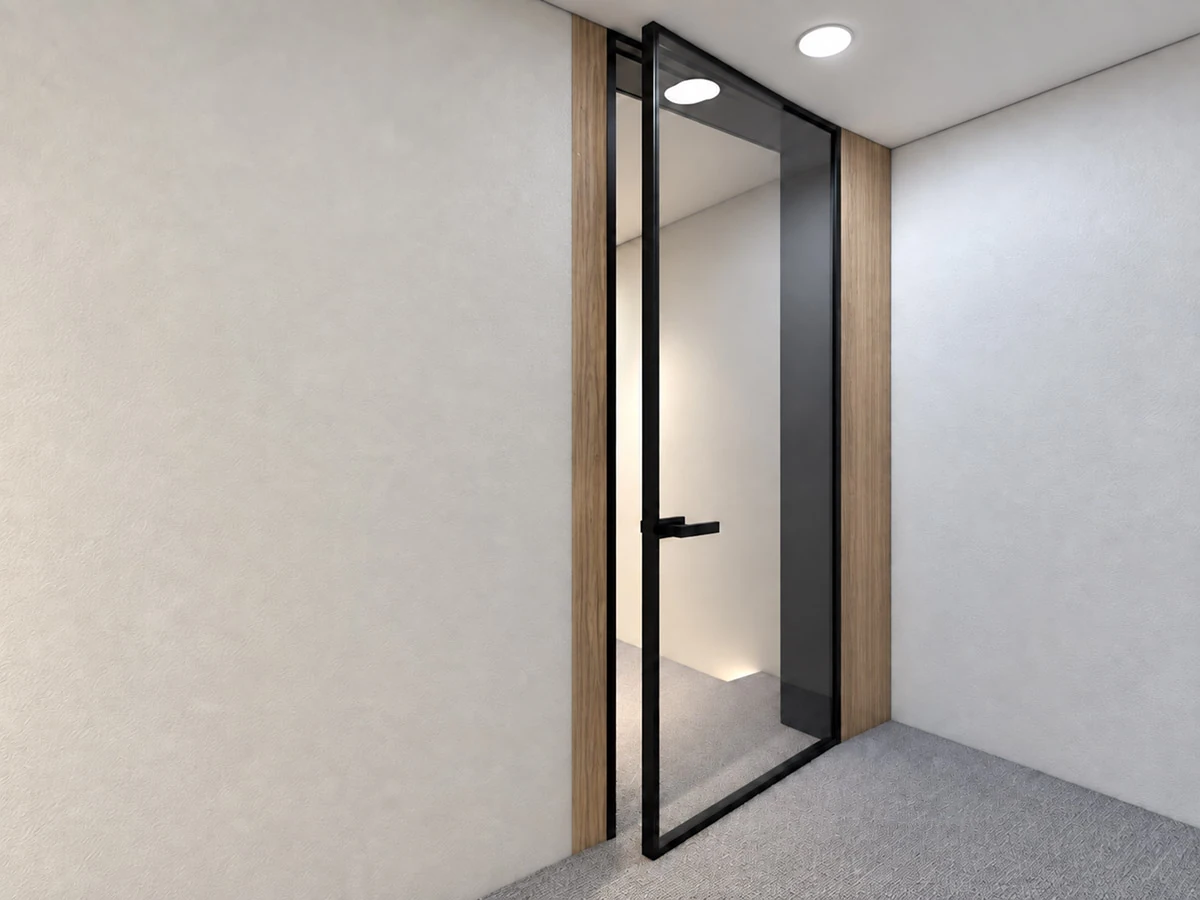 SG-40 framed single glass office partition door