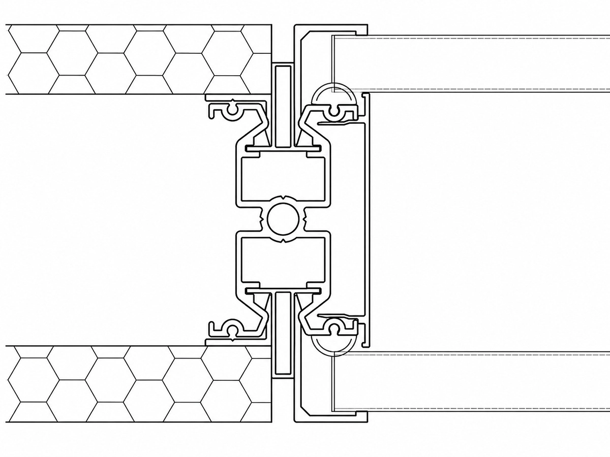 sg-86 glass and solid panel connection detail