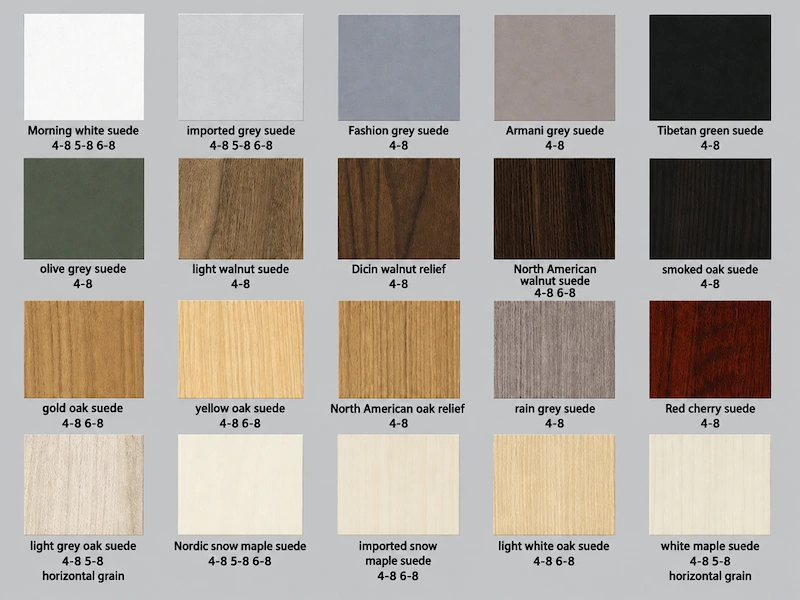 melamine panels color swatch