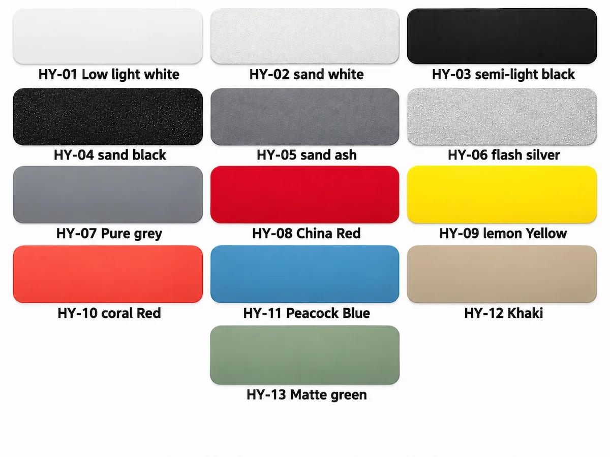 aluminium desk frame standard finish and colour options