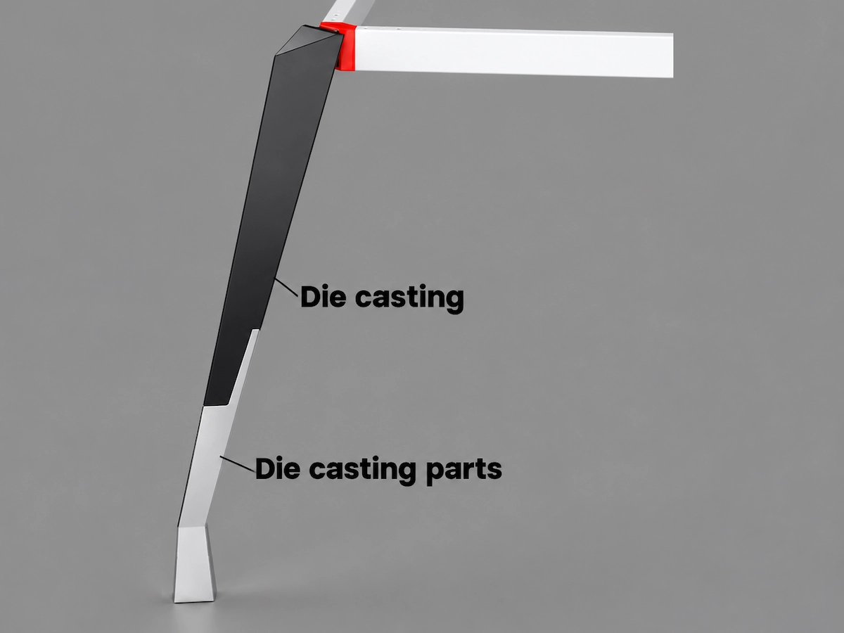 Hawker die-cast leg steel beam