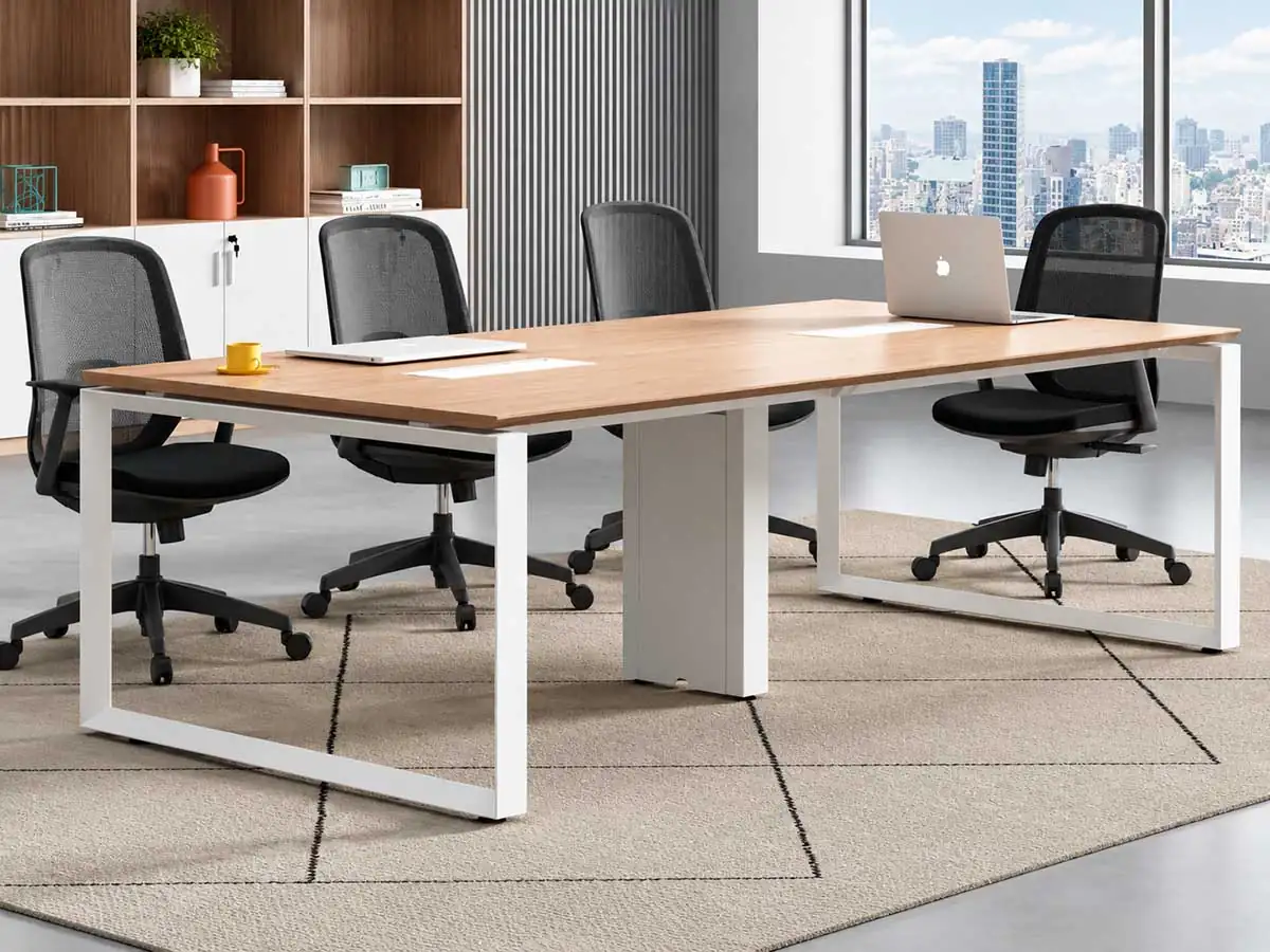 loop leg fixed height office desk frame