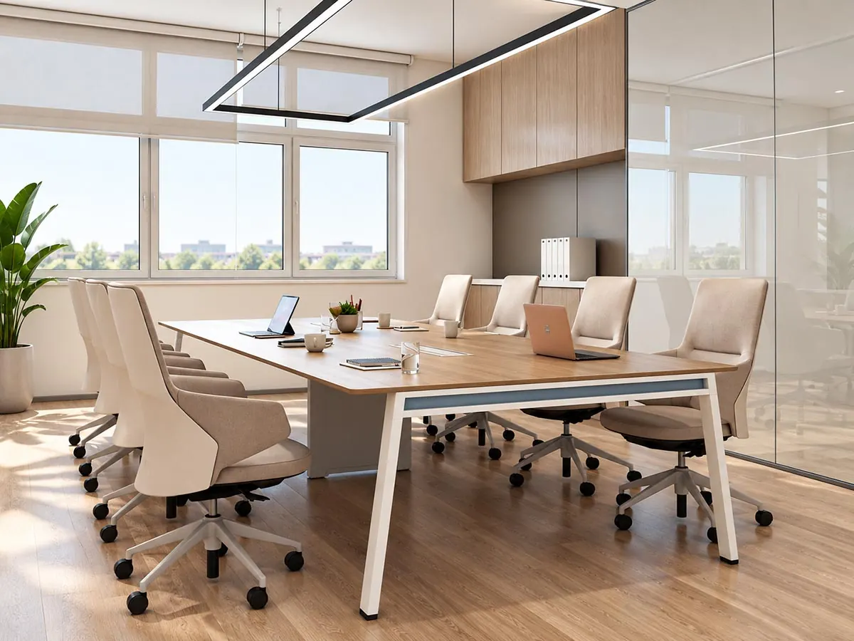 meeting and boardroom tables using fixed-height table frames