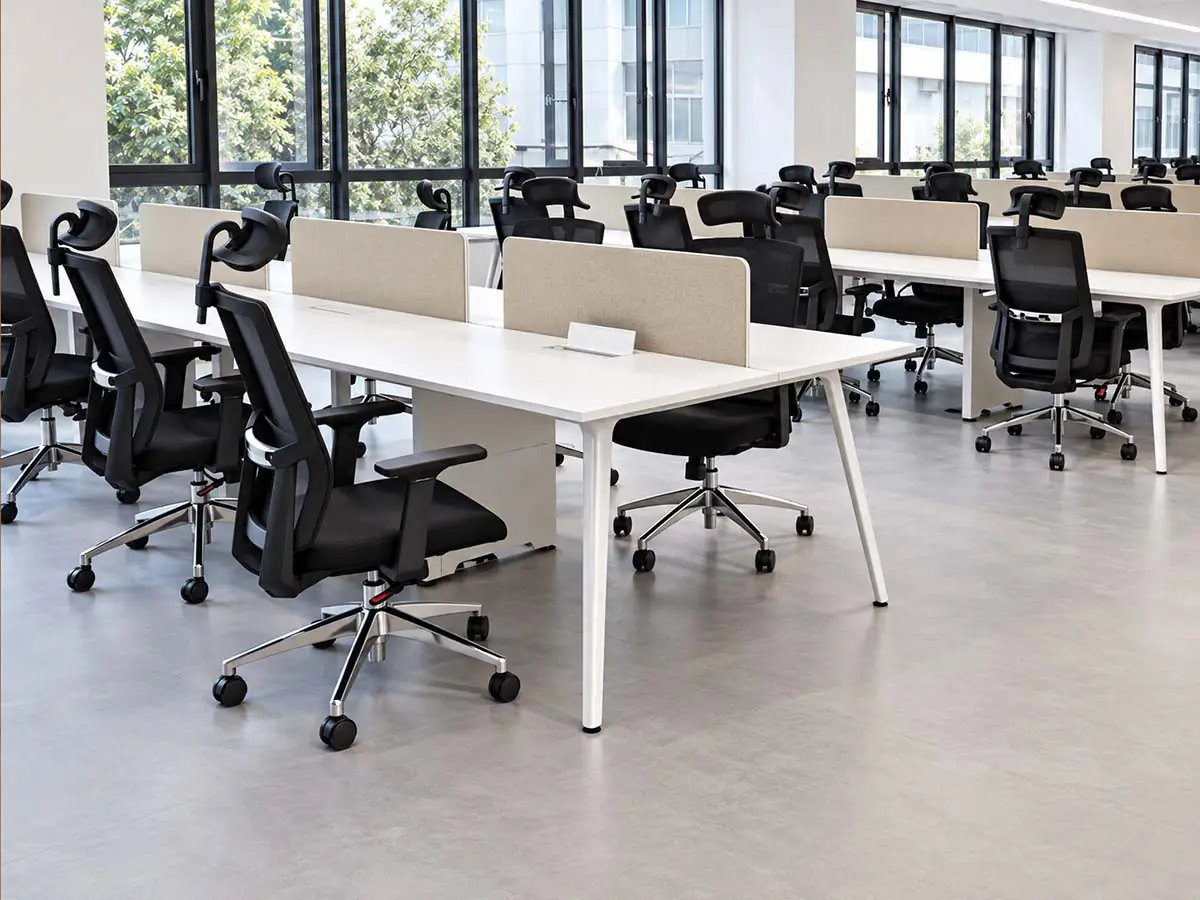 die cast leg frame system used for linear workstations