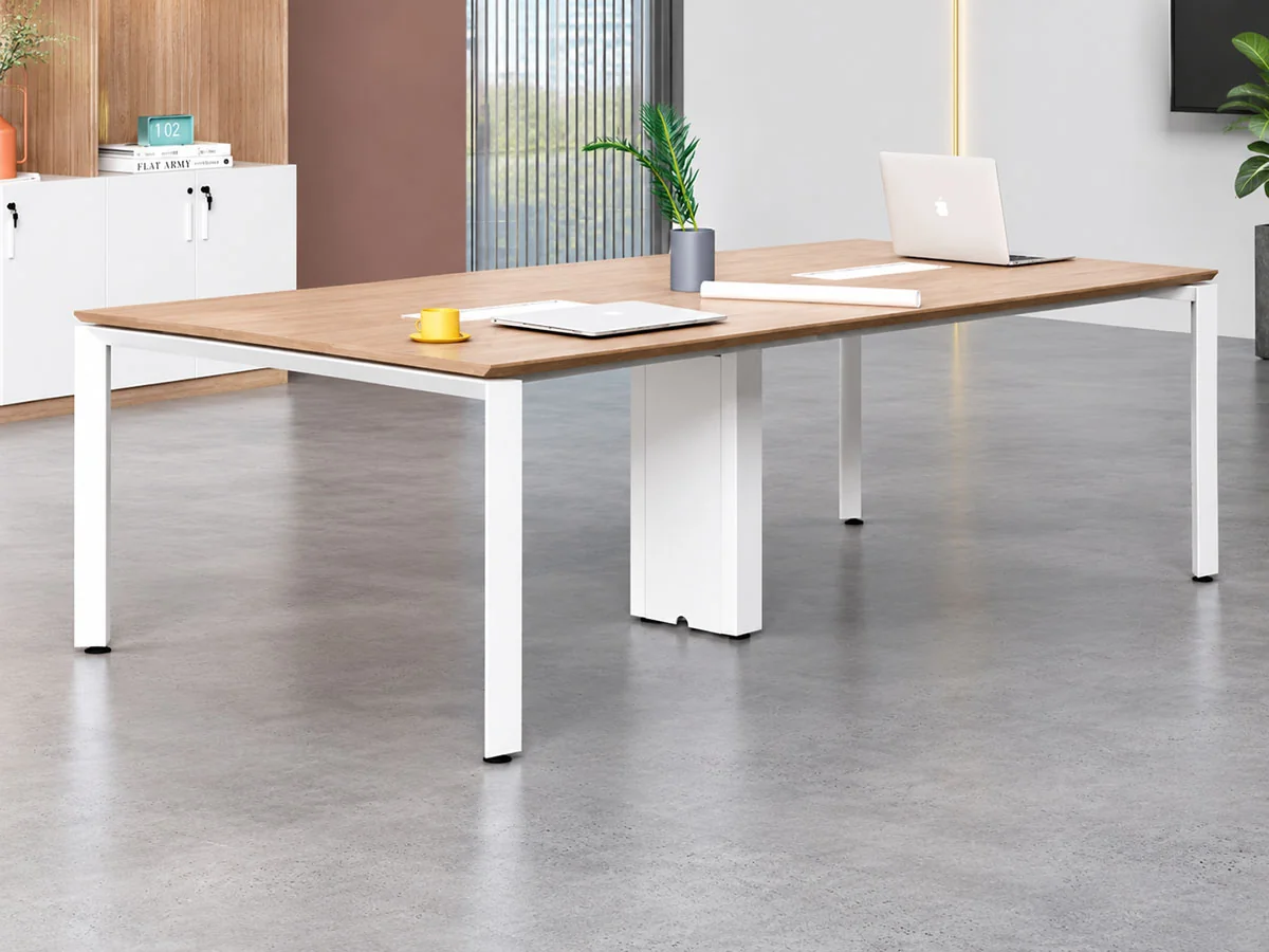 meeting table with steel frame construction