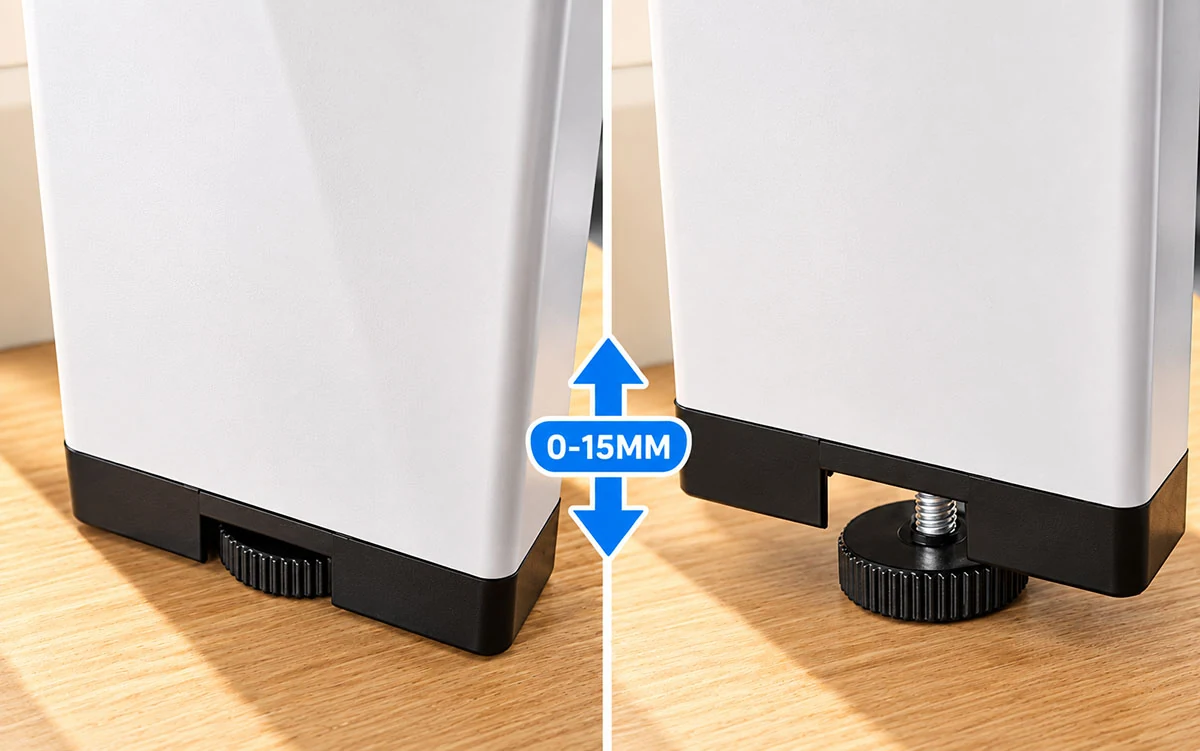 d360 abs adjustable leveling feet with 0 to 15 mm adjustment range