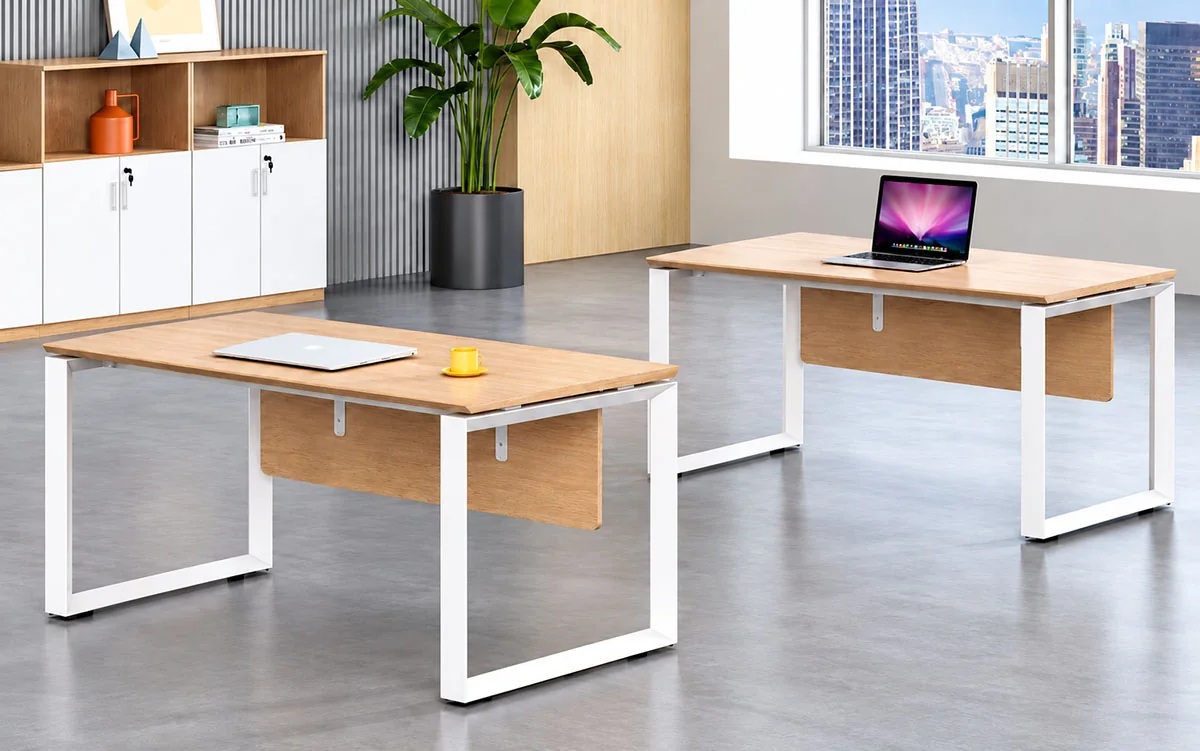 d557 single office desk with profiled steel frame