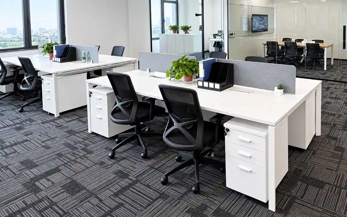 d557 face to face office workstation with opposing desk positions