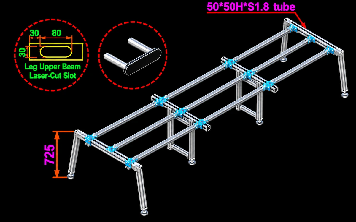 uno cad drawing showing workstation frame layout and component positions