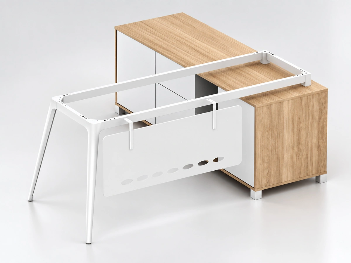 die cast leg fixed height workstation frame construction