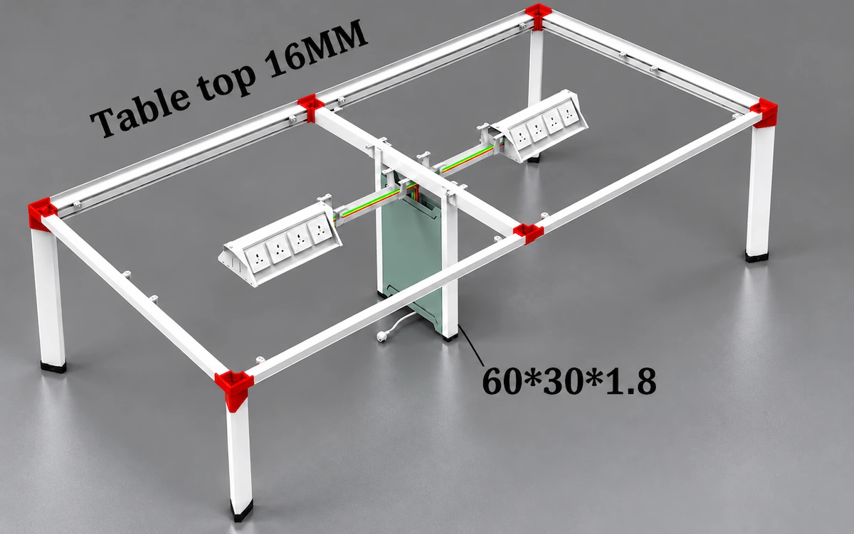desk frame or table base supplied without a complete workstation package