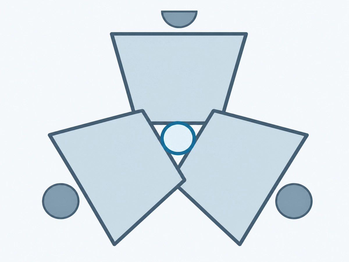 120 degree workstation layout diagram