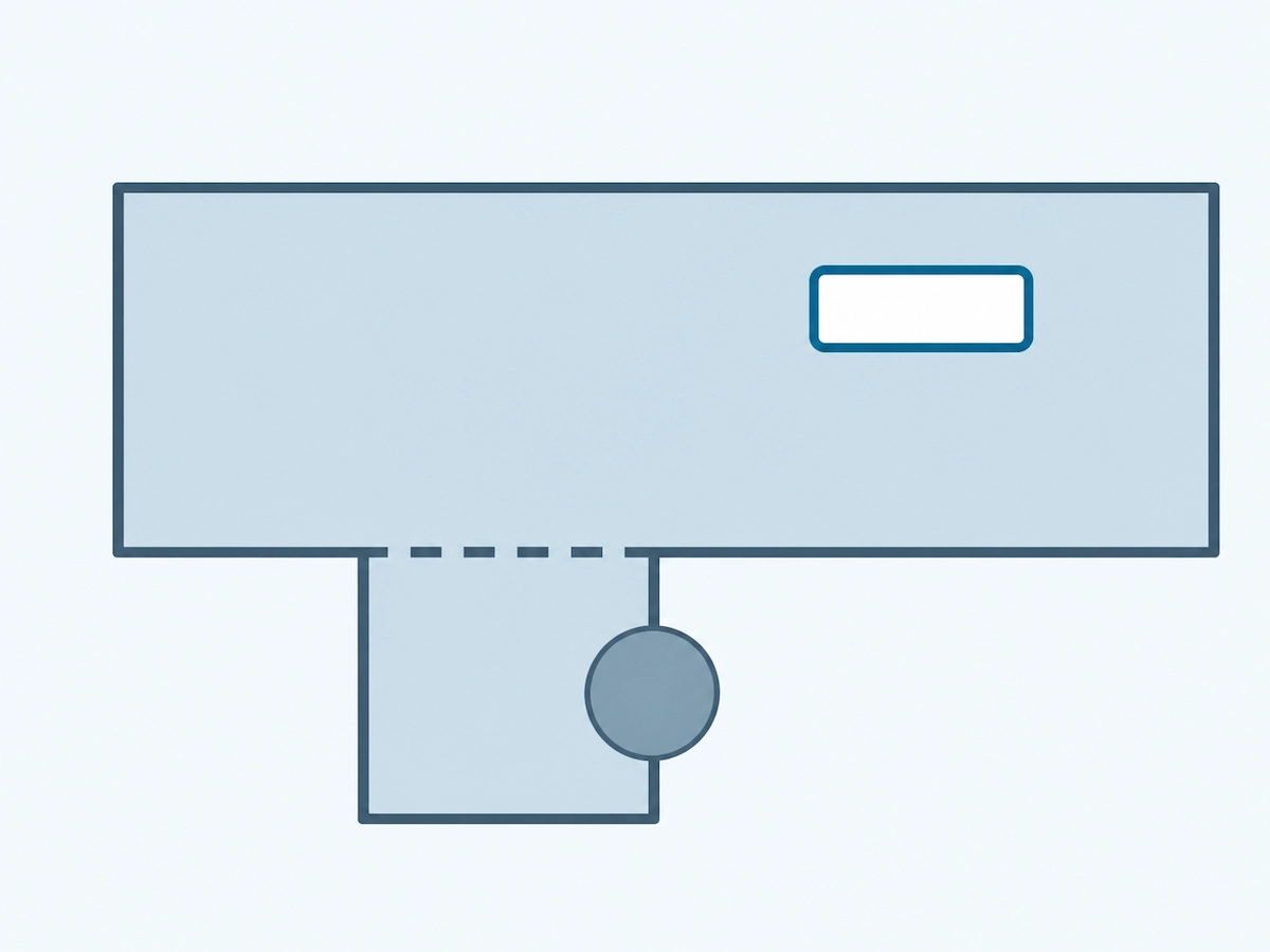 manager desk with return configuration layout diagram