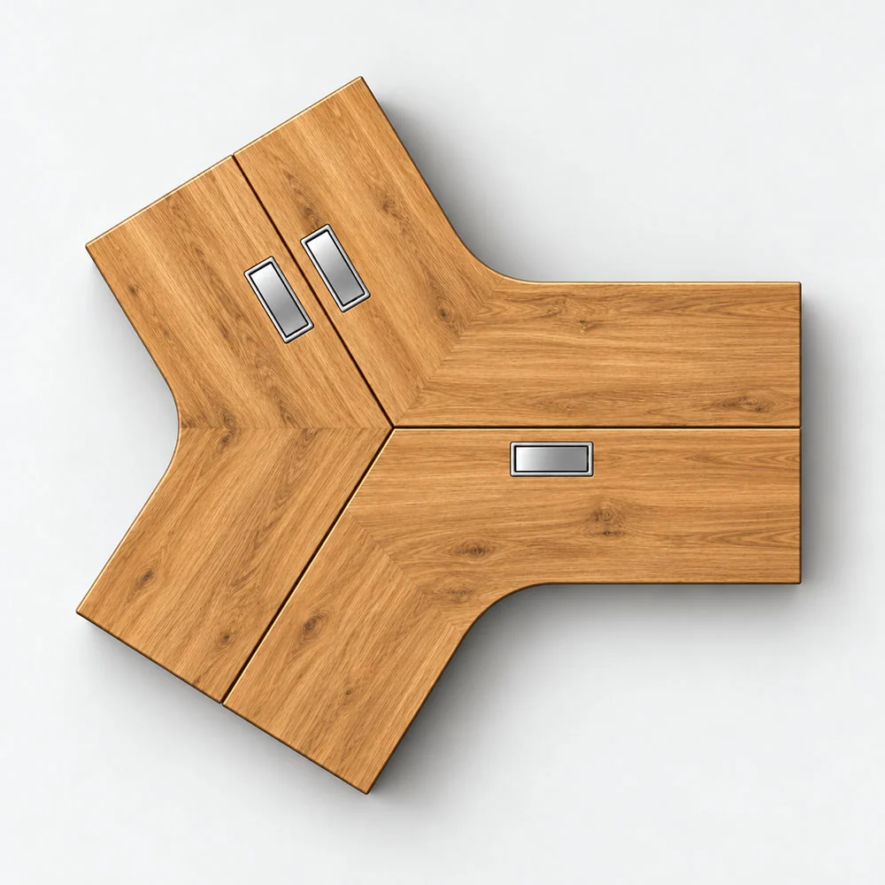 120 degree workstation layout configuration