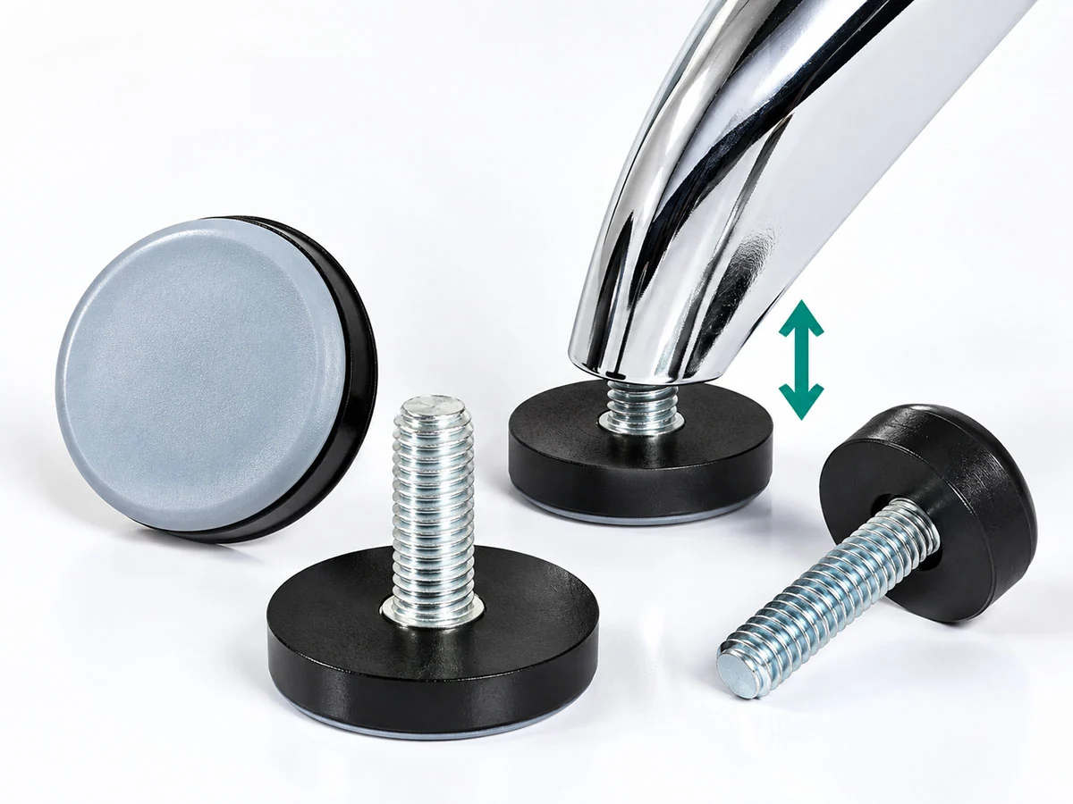 desk frame leveling feet adjustment