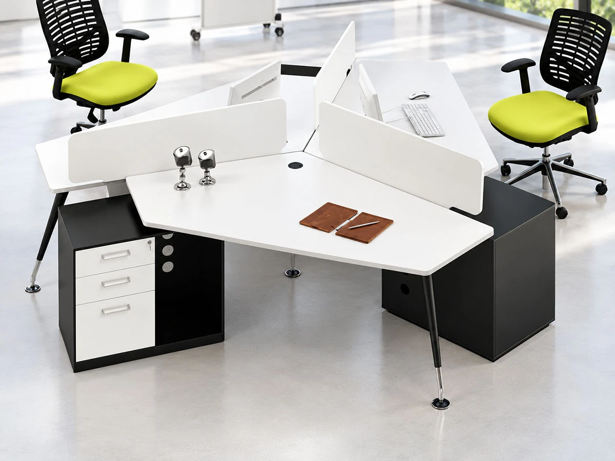 l shaped and 120 degree office workstation steel frame application