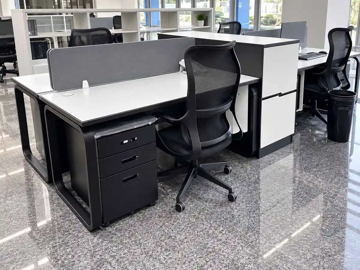 steel frame application for office workstations and benching