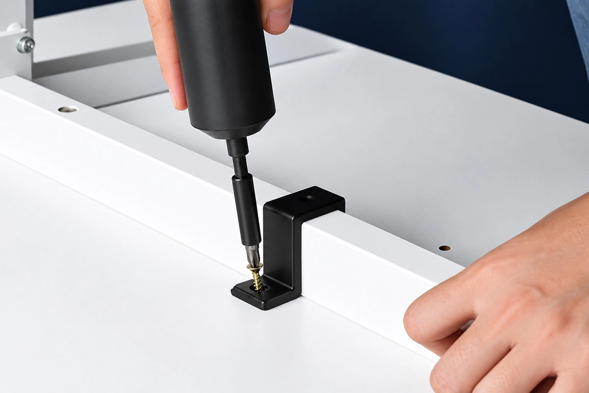 trial assembly checking tabletop and frame mounting arrangement
