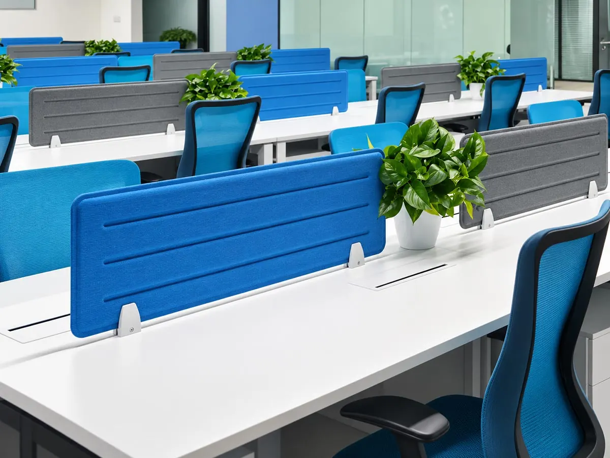 pet desk screens installed on office workstations